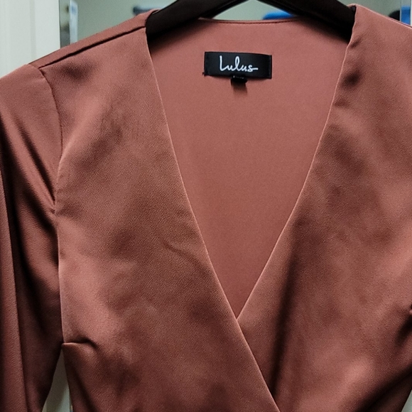 Lulu's copper wrap dress,  XS - Picture 2 of 3